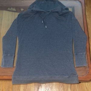 Mono B thermal Women’s Gray Ribbed Hoodie T Shirt comfy soft